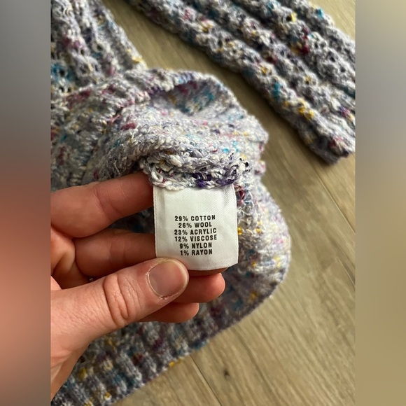 St. John Sport Women’s Wool Blend Open Knit Pastel Rainbow Sweater - Size Small - Picture 5 of 9